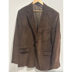 Stafford 44L brown corduroy blazer jacket sport suit coat elbow patches‎ classic